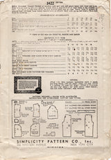 1940’s Simplicity Two Piece Pajamas Pattern - Bust 30" - No. 3422