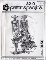 1980's Patterns Pacifica Maxi or Midi Dress with Large Yoke and Ruffle Pattern - Bust 30.5-40" - No. 3210