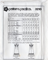 1980's Patterns Pacifica Maxi or Midi Dress with Large Yoke and Ruffle Pattern - Bust 30.5-40" - No. 3210