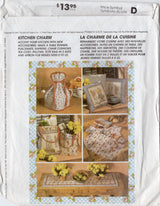 2000’s McCall’s Crafts Kitchen Decor Pattern, Apron, Placemats, Chair Cushions, Table Runner, Pillows - Mary Engelbreit - No. 3214
