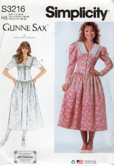1980's Simplicity REPRODUCTION GUNNE SAX One Piece Drop Waist Dress Pattern - Bust 30.5-36" - No. S3216