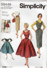 1950's Simplicity REPRODUCTION One Piece Jumper Dress and Skirt Pattern - Bust 30.5-36" - No. S9449