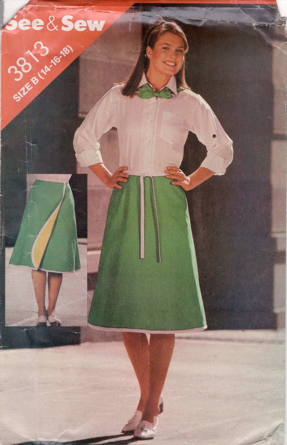 1980's Butterick Wrap Skirt and Scarf Pattern - Waist 28-32" - No. 3813