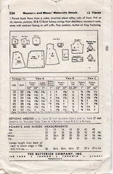 1940's Butterick Maternity Smock Pattern - Bust 32" - No. 3524