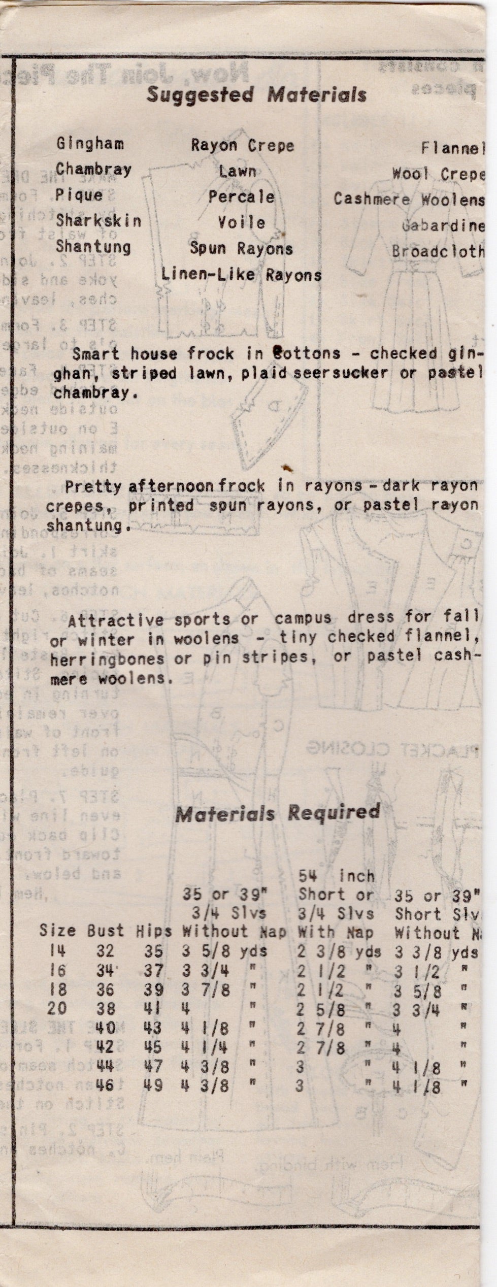 1940's Mail Order Shirtwaist Dress Pattern - Bust 38" - No. 8885