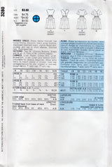 1980's Butterick Back Button Detail Dress Pattern with Patch Pockets - Bust 36-40" - No. 3280