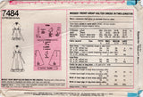 1970's Simplicity Front Wrap Halter Dress Pattern - Bust 34-36" - No. 7484