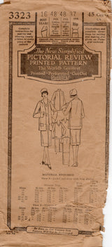 1920's Pictorial Pullover Dress with Drop Waist, and Jacket Pattern - Bust 34" - No. 4795