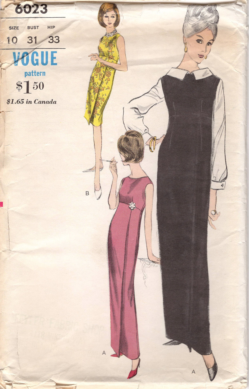 1960's Vogue Sheath Dress and Blouse Pattern  - Bust 31