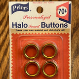 1970’s Prims Halo “Personalized Insert" Buttons - Set of 4 - Size 30 (3/4") - NOS