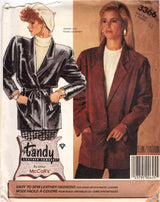 1980's McCall's with TANDY leather Single Button Leather Jacket and Tie pattern - Bust 34" - No. 3366