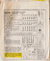 1970's McCall's Maxi Dress or Tunic and Pants Pattern with Sailor Collar - Bust 40" - No. 3374