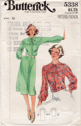 1970's Butterick Button Up Blouse or Dress Pattern - Bust 32.5" - No. 5338