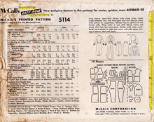 1950's McCall's Button-up Blouse, Vest, Suspendered Cigarette Pants and Straight Skirt- Bust 30" - No. 5114