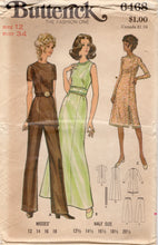1970's Butterick Princess Line Evening Gown or Tunic and High Waisted pants - Bust 34" - No. 6468