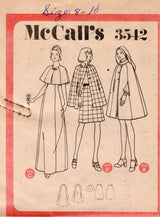 1970's McCall's Cape and Skirt pattern  - Bust 31.5-40" - No. 3542