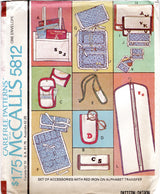 1970's McCall's Bags, Wallets, Cases, and Sewing Kit Pattern - OS - No. 5812