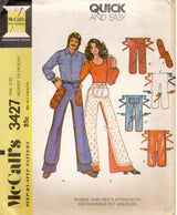 1970's McCall's Pant-Leg Apron Pattern with Detachable Pot Holders - One Size - No. 3427