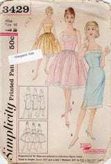 1960's Simplicity Slips in Proportioned Sizing Pattern - Bust 36" - No. 3429
