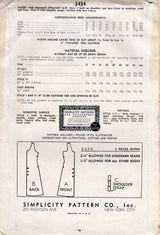 1940's Simplicity Straight Slip Pattern - Bust 40" - No. 3434