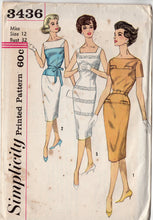 1960's Simplicity Misses' One-Piece Sheath Dress - Bust 32 - No. 3436
