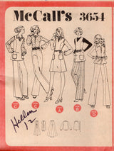 1970's McCall's Princess Line Dress or Tunic, Blouse and Vest Pattern - Bust 34" - No. 3654