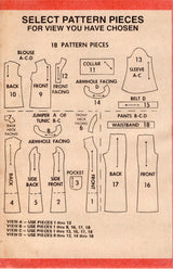 1970's McCall's Princess Line Dress or Tunic, Blouse and Vest Pattern - Bust 34" - No. 3654