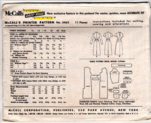 1950's McCall's Sheath Dress Pattern  with Pockets and Contrast Band - Bust 32" - No. 3463