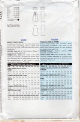 1990’s Butterick Front Pin Tucked Dress Pattern - Bust 36-40" - No. 5233