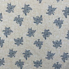 1960’s Blue Floral Clusters on Off White Polyester Fabric - BTY