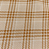 1970’s Orange and Brown Herringbone Plaid Fabric - Polyester - BTY