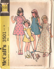 1970's McCall's Child's Maxi or Tunic Princess line Dress with Ruffle Accent and Juliet or Puff Sleeve pattern - Chest 28" - No. 3501