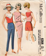 1960's McCall's Separates with Yoked Top, Skirt, Shorts and Pants Pattern - Bust 33" - no. 6364