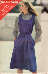 1970's See & Sew A-Line Jumper Dress Pattern - Bust 36-40" - No. 3535