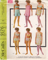 1960's McCall's Lingerie Wardrobe (Slip, Panties, Bra, Half-Slip, Bikini, Petti-Pant, Garter Belt) Pattern - Bust 31.5" - No. 9176