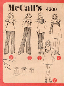 1970's McCall's One Piece Large Yoke Dress or Top pattern - Bust 36-38" - No. 4300