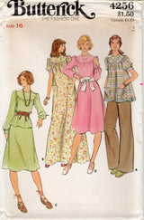 1970's Butterick Yoked Dress or Blouse, Skirt and Pants Pattern - Bust 38" - No. 4256