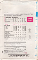 1960's Butterick Princess Line Dress Pattern with or without sleeves - Bust 39" - No. 5308
