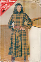 1980's See & Sew Crossover Front Dress Pattern - Bust 36-40" - No. 5089