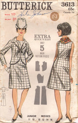 1960's Butterick Sheath Dress and Jacket Pattern - Bust 31" - No. 3613