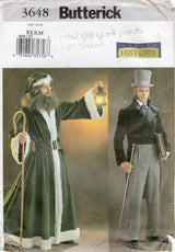 2000's Butterick Men's Making History Costume Collection Loose Fitting Robe and Hat, Double Breasted Jacket and Front Fall Pants Pattern - Chest 30-40" - No. 3648