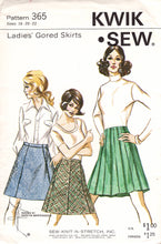 1970's Kwik-Sew Gored Skirt pattern - Waist 32-36.5" - No. 365