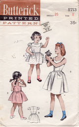 1950's Butterick Child's Yoked or Sun Dress Pattern  - Chest 26" - No. 5713