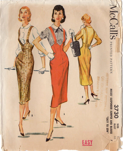1950's McCall's Suspender Skirt and Blouse Pattern - Bust 30