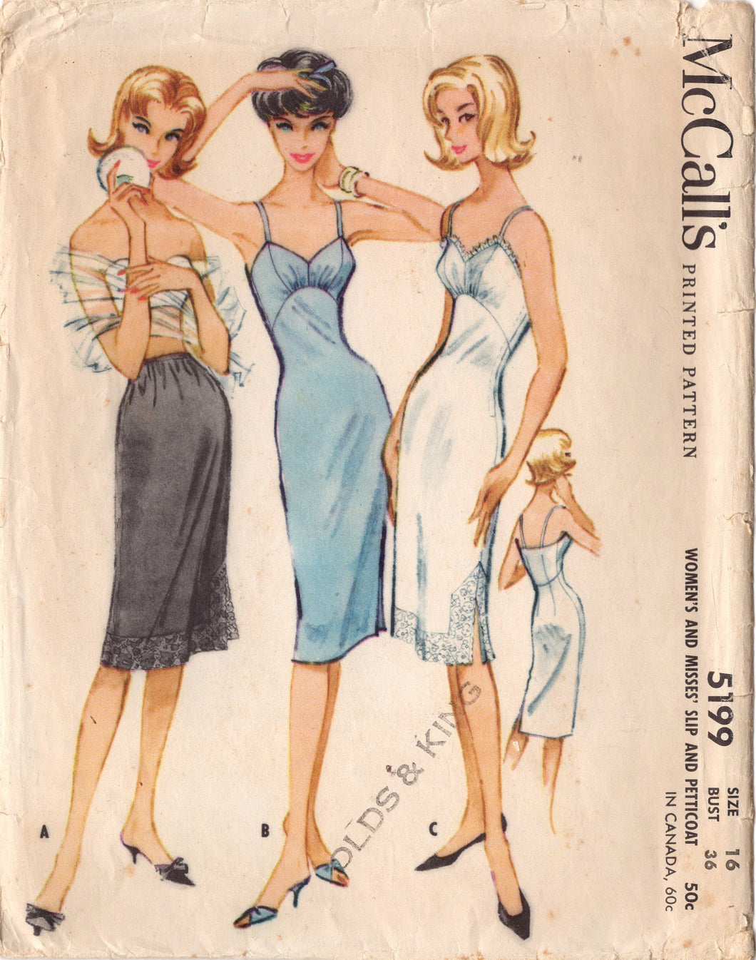1950's McCall's Full Slip or Petticoat Pattern - Bust 36