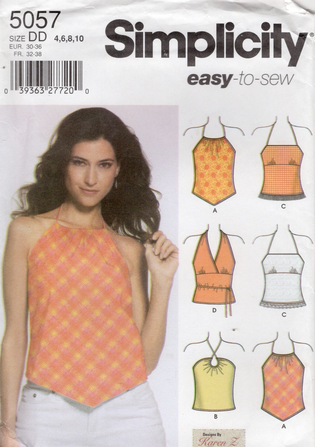 2000's Simplicity Halter Top Pattern - Bust 29.5-32.5" - No. 5057