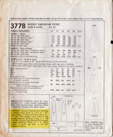 1970's McCall's Maxi Dress or Tunic and Pants Pattern - Bust 40" - No. 3778