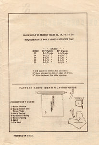 1950's American Weekly Fit and Flare Dress with Cap Sleeves - Bust 34" - No. 3840