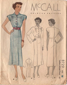 1920's McCall Child's Drop Waist Button Up Dress Pattern - Chest