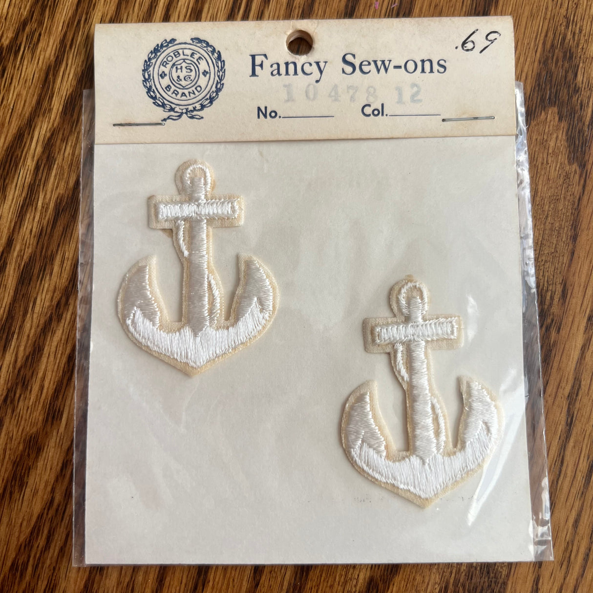 1970’s White Anchor Applique - deadstock